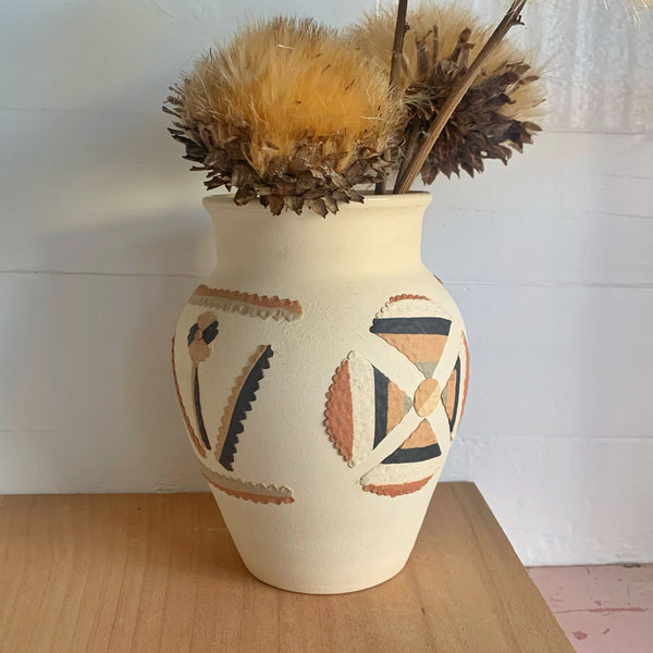 Color clay Appliqué vase large