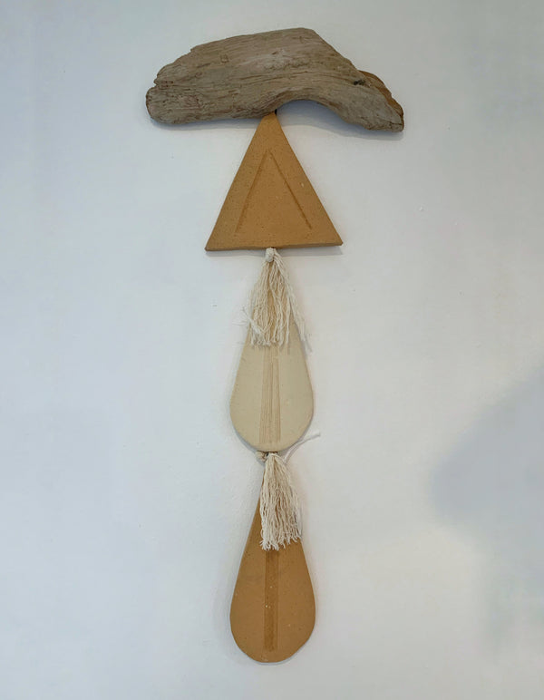 Driftwood wall hanging with two drops