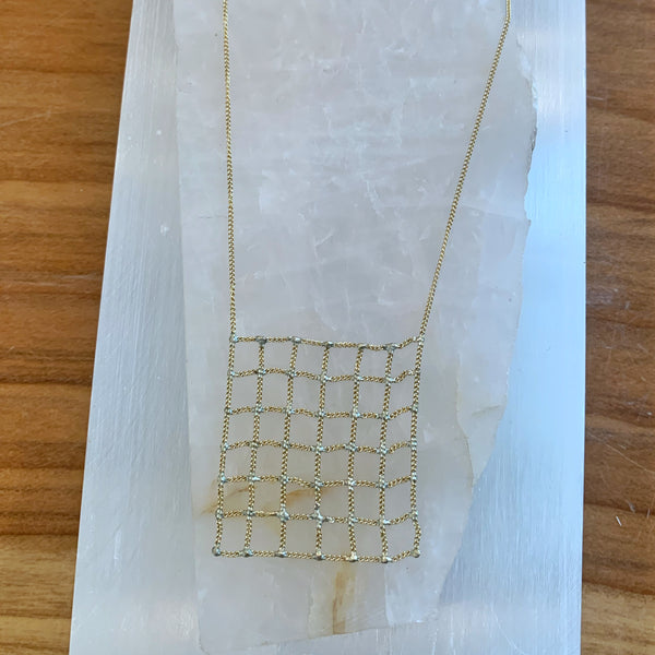 Gold and silver net necklace Hannah Keefe