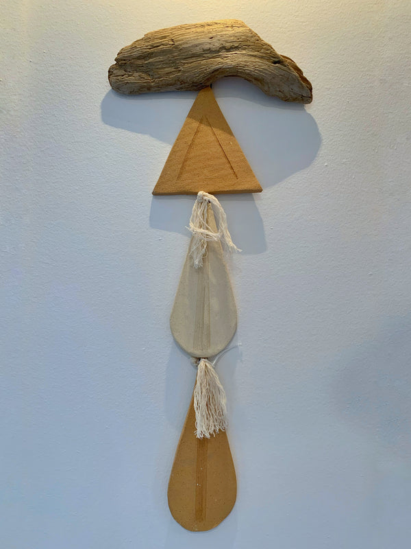 Driftwood wall hanging with two drops