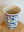 Shiny white and cobalt stoneware nature vase