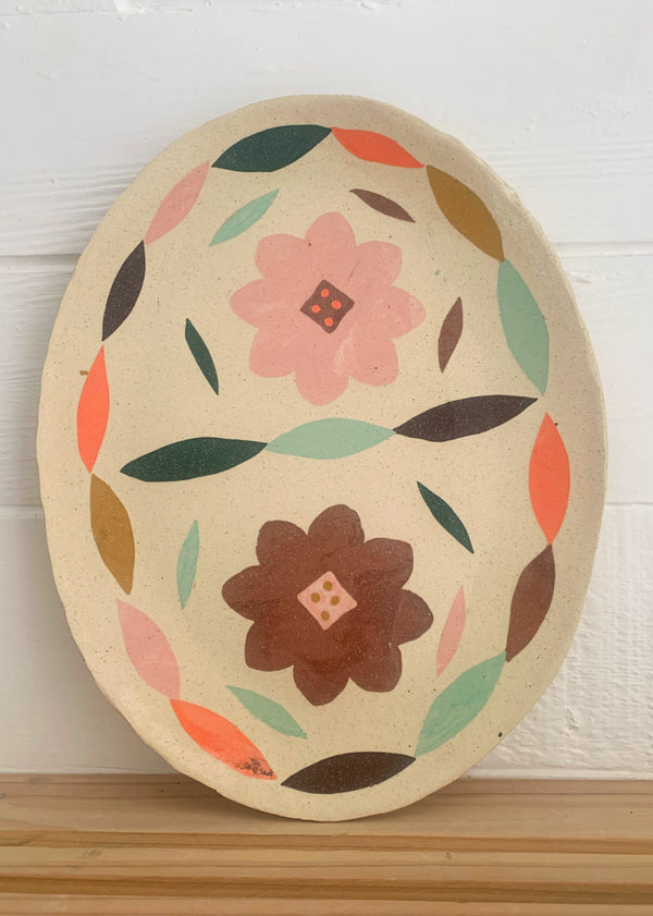 Large color clay serving platter