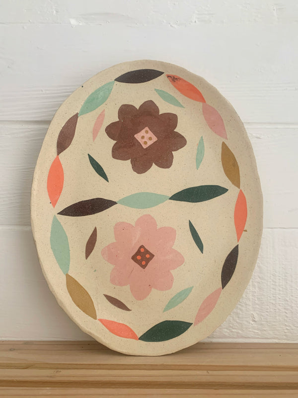 Large color clay serving platter