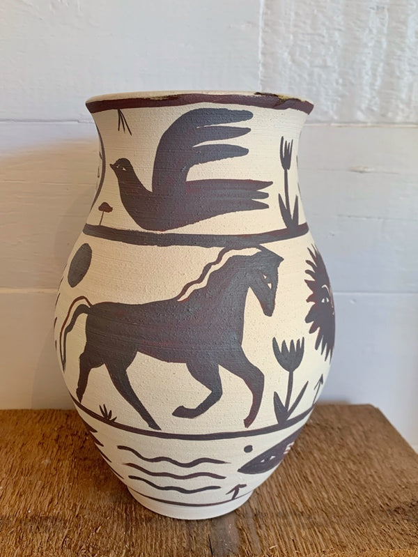 white stoneware nature vase