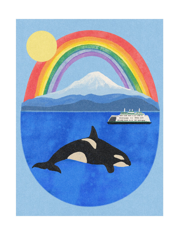Sunny Orca PNW -Art Print