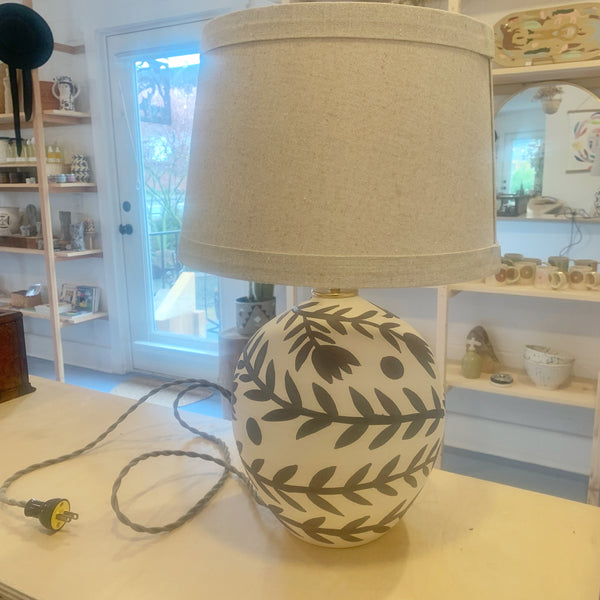 Vine + flower globe lamp